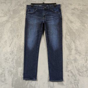 AG Adriano Goldschmied Jeans Men 34 Blue The Graduate Straight Denim Solid 34x32